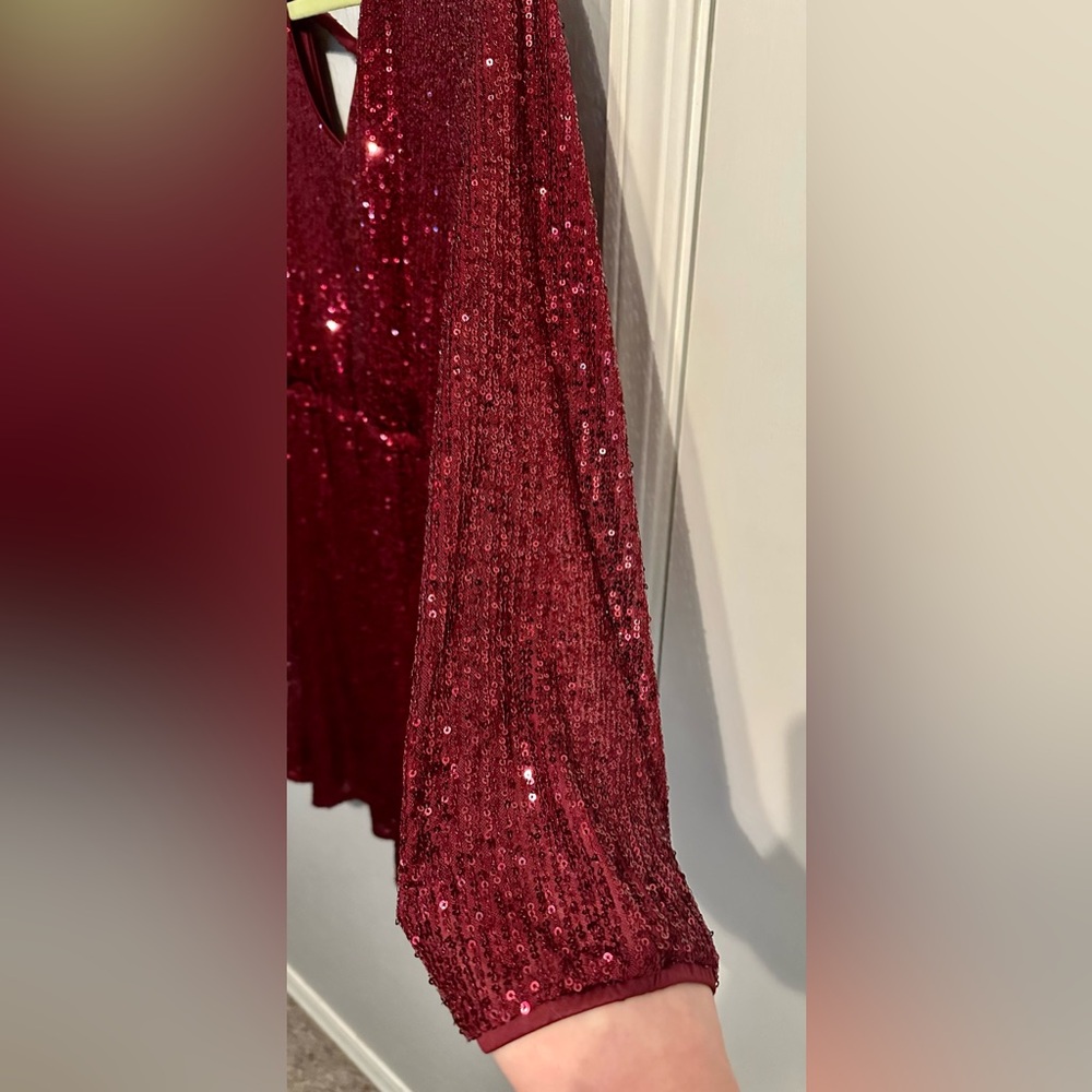 Elegant Red Sequin Dress - Picture 3 of 4